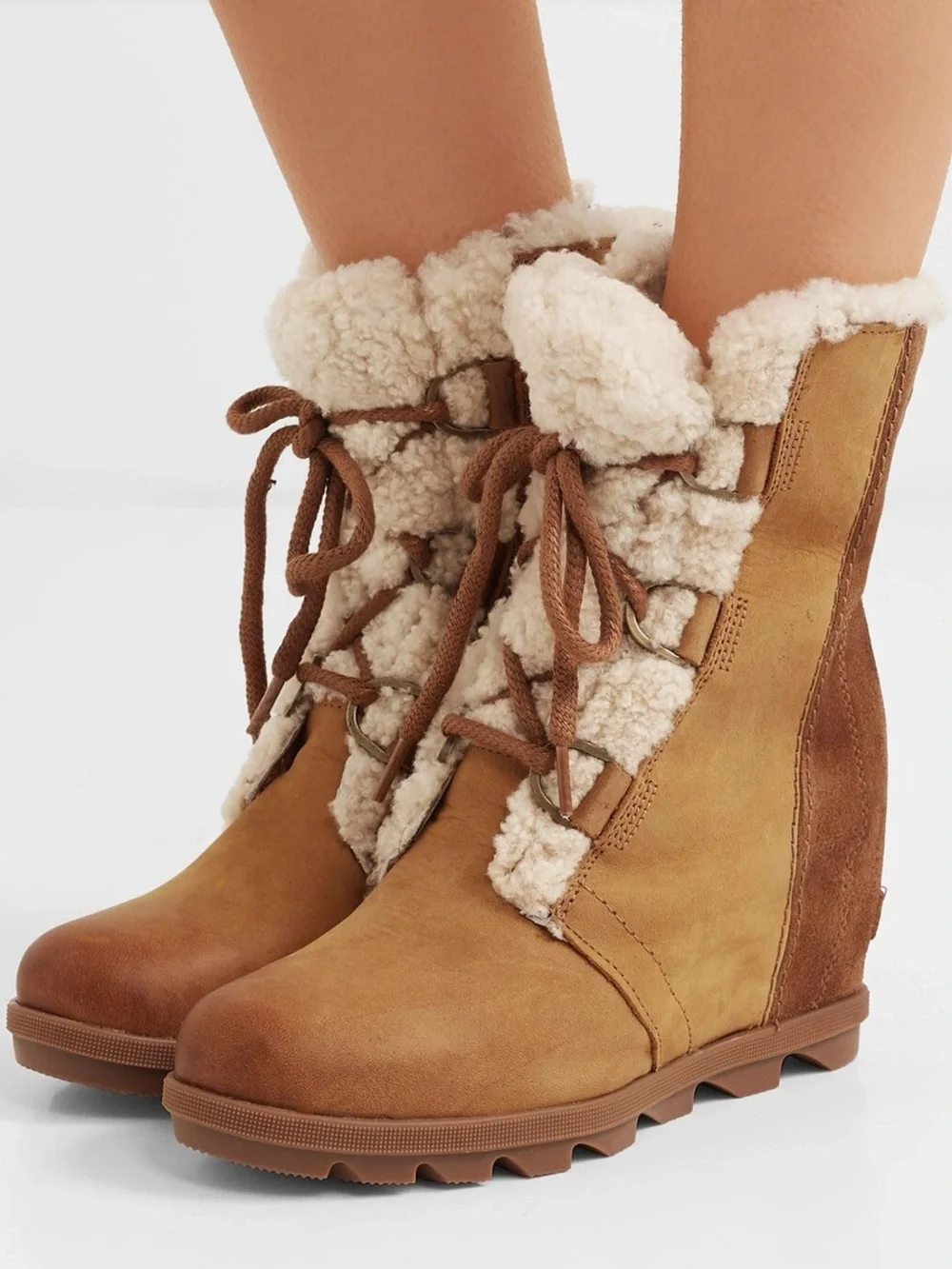 Sorel Joan of Arctic Wedge II Shearling Boots Waterproof Suede Women’s 9